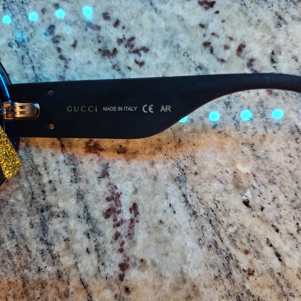 Gucci Glitter Sunglasses Blue Red Gold | Authentic Made in Italy - Picture 6 of 16